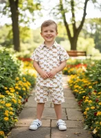 Kids Boys Tiger Print Cotton Co-Ord Set