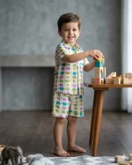 Multi Elephant Print Cotton Co-Ord Set for Boys and Girls