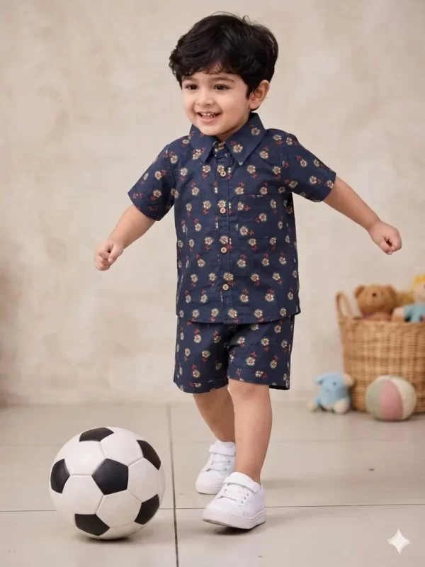 Kids Boys Floral Style Print Co-Ord Set