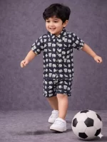 Kids Boys Cotton Elephant Print Co-Ord Set
