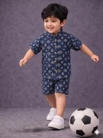 Half Sleeves Printed Cotton Co-Ord Set for Boys and Girls