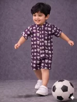 Kids Boys Cotton Elephant Print Co-Ord Set