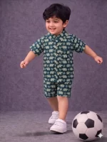 Kids Boys Elephant Print Cotton Co-Ord Set