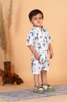 Kids Boys Giraffe Print Cotton Co-Ord Set