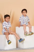 Elephant Print Cotton Co-Ord Set for Kids Boys