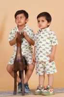 Cotton Co-Ord Set with Scooter Print for Kids Boys