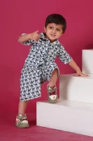 Kids Boys Camel Print Cotton Co-Ord Set