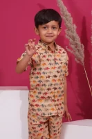 Elephant Print Cotton Co-Ord Outfit for Boys