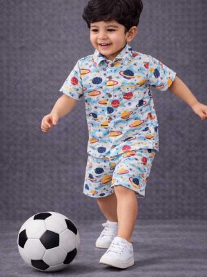 Boys Planet Theme Cotton Co-Ord Set for Kids