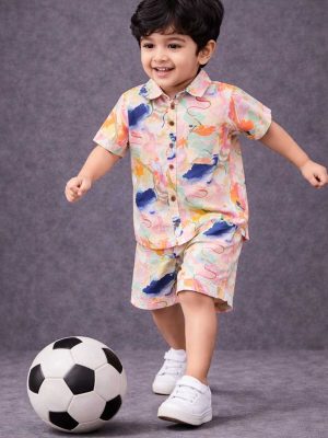 Boys Marvel Print Cotton Co-Ord Set