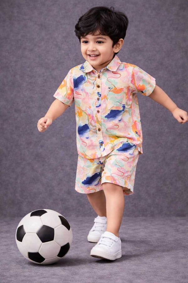 Boys Marvel Print Cotton Co-Ord Set