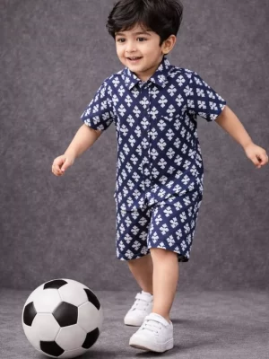 Kids Boys Star Print Cotton Co-Ord Set