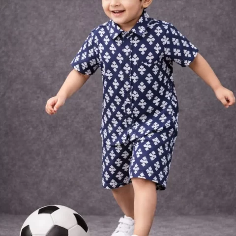 Kids Boys Star Print Cotton Co-Ord Set