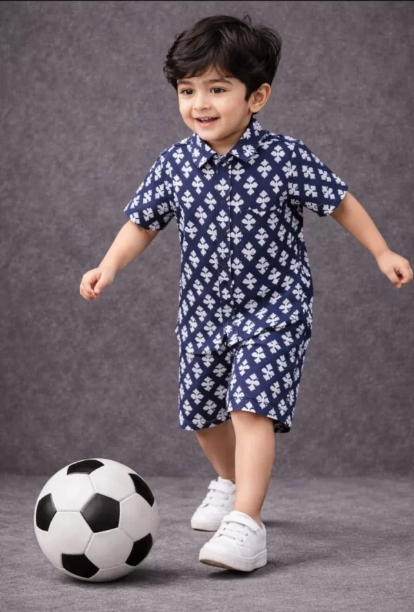 Kids Boys Star Print Cotton Co-Ord Set