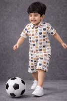 Kids Boys Owl Design Cotton Co-Ord Outfit
