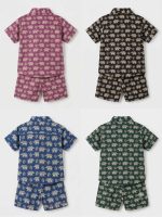 Kids Boys Elephant Print Blue Cotton Co-Ord Set | Summer Wear | Cotton Printed Shirt and Shorts